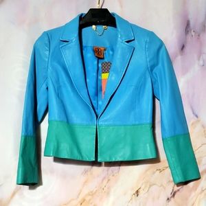 🍁 Tory Burch Two Tone Leather Blazer 🍁